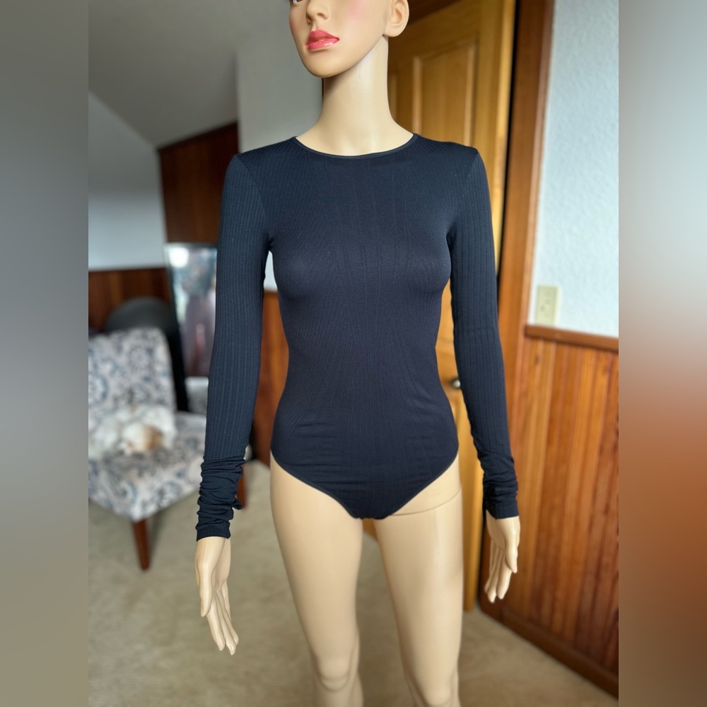 Free People Intimately Long Sleeve Bodysuit Black Size XS
